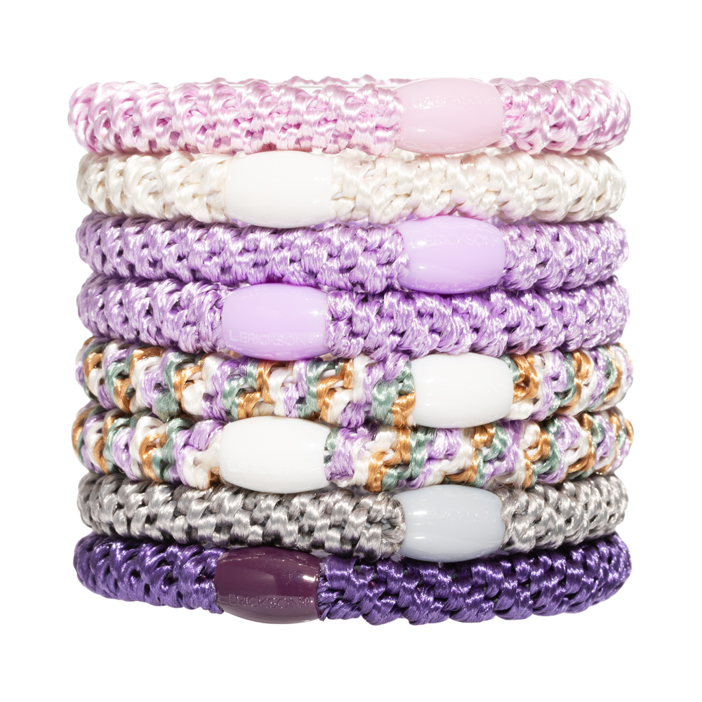 L. ERICKSON 彈力髮圈8入-粗版〈獨角獸紫〉