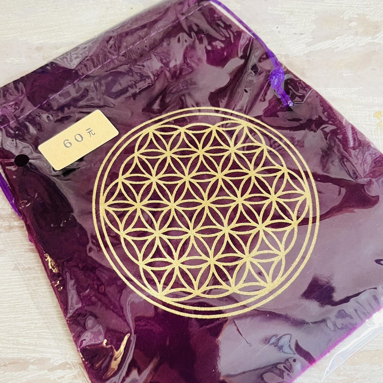 [原石] 天鵝絨魔法圖騰 水晶收納袋 生命之花、三相月、荷魯斯之眼、梅塔特隆