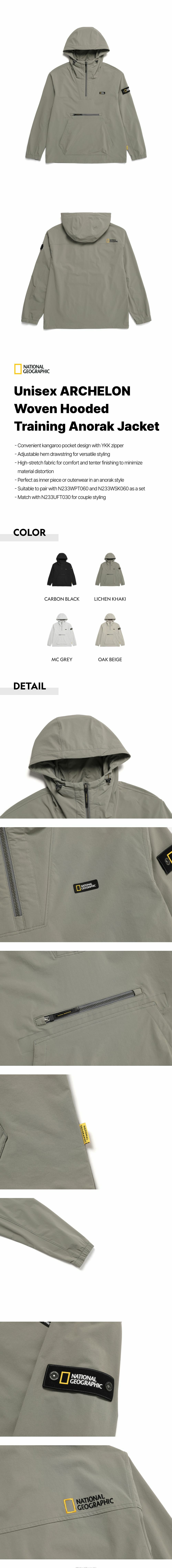 アウターその他 NATIONAL GEOGRAPHIC N233UFT030 Archelon Woven Stretch Traini Unisex ARCHELON Woven Stretch Hooded Zip-Up Jacket -