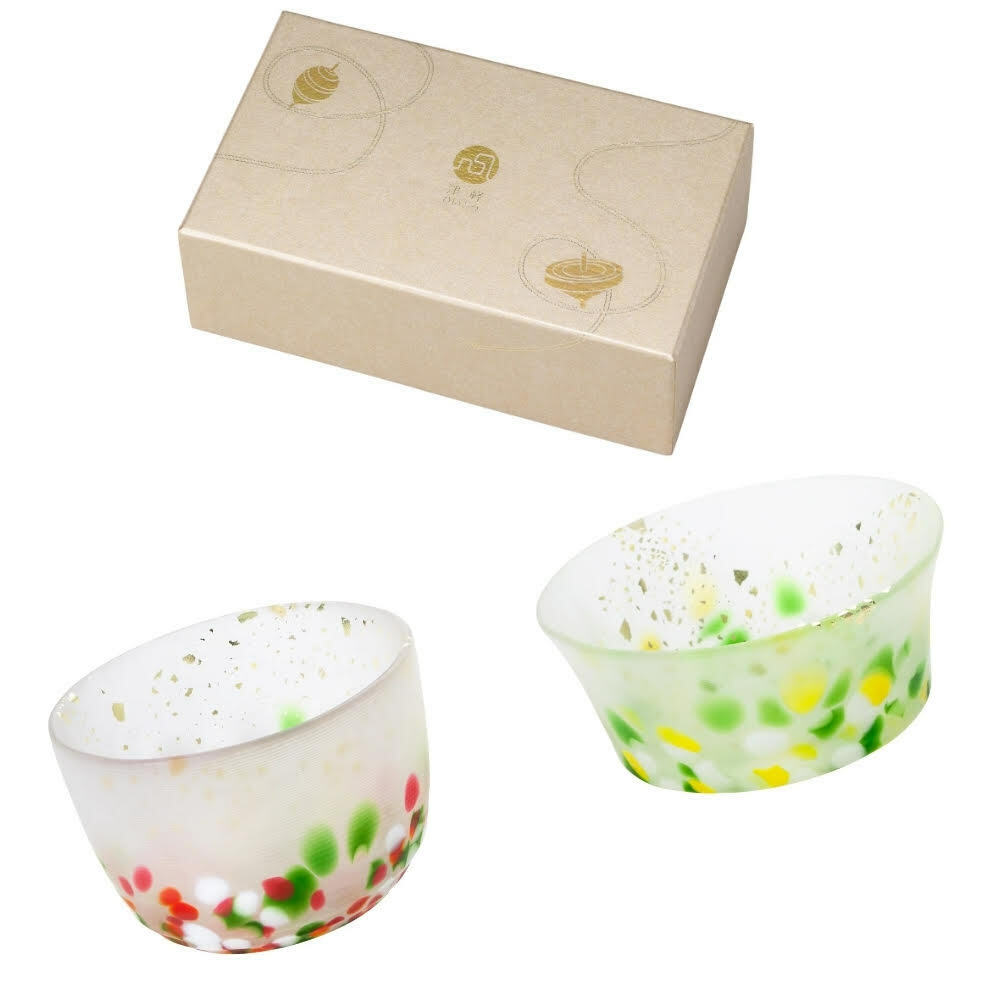 日本津輕 南天&福壽草旋轉清酒杯對杯組/1組