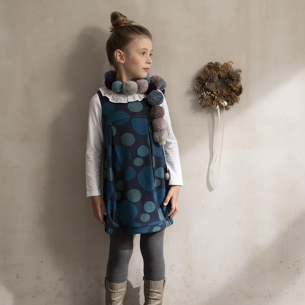 PIPPY普普風點點兩件式連身裙洋裝 藍