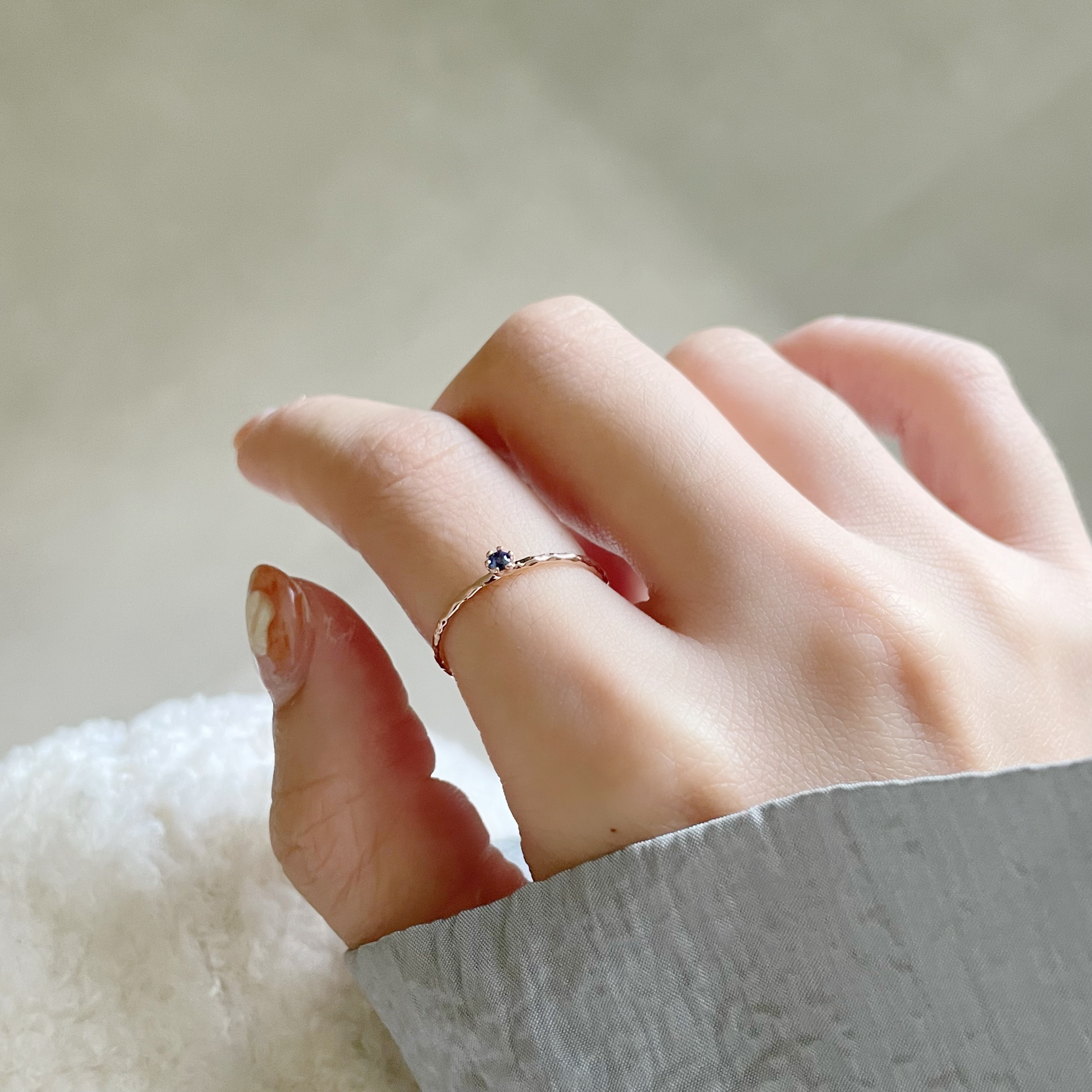 mini六爪藍寶石戒指