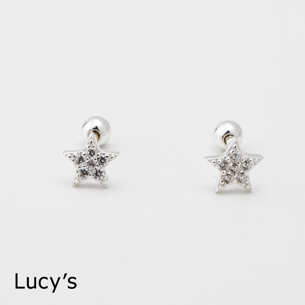 925純銀 滿鑽星光 轉珠耳環 (三色) (107459/107460/107461)