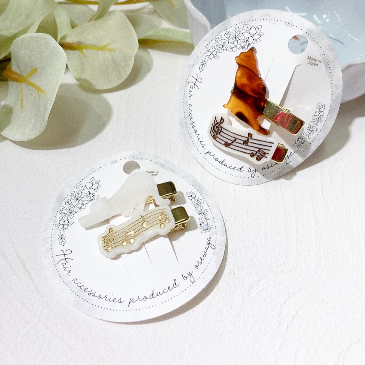 貓咪x音符髮夾set