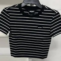 [S] NERDY ** W'S STRIPE CROPPED S/S T-SHIRT (SLIM FIT),BLACK, PNEU23KG190103 (SN256)