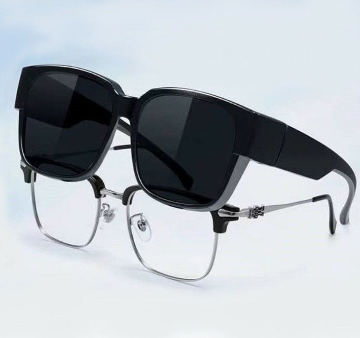 時尚風格近視專用墨鏡(附贈皮革收納套)