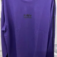 [S] NERDY 2 LINE LOGO L/S T-SHIRT (OVERFIT),DARK PURPLE, PNEU23KF554206 (SN259)