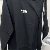 [S] NERDY 2 LINE LOGO L/S T-SHIRT (OVERFIT),BLACK, PNEU23KF550105 (SN260)