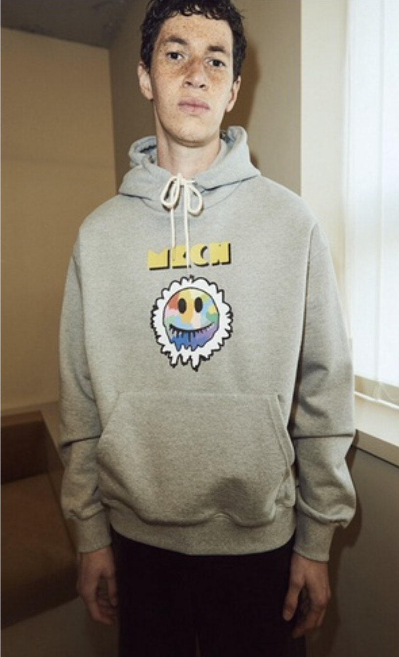 Misterchild 彩虹調色盤笑臉印花帽TEE 帽T hoodie 長袖 韓國代理品牌