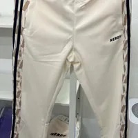 [S] NERDY SYMBOL PATTERN BLOCK TRACK PANTS,CREAM, PNES21KB200204 (SN274)