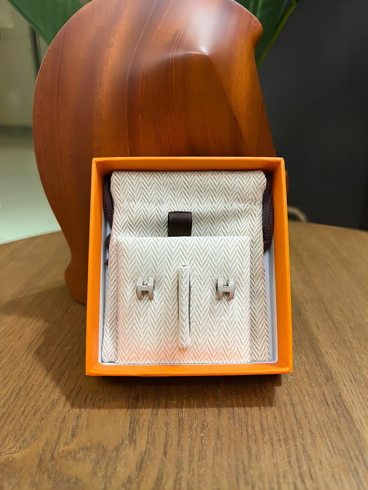 Mini pop H earrings 55 marron glace  CK