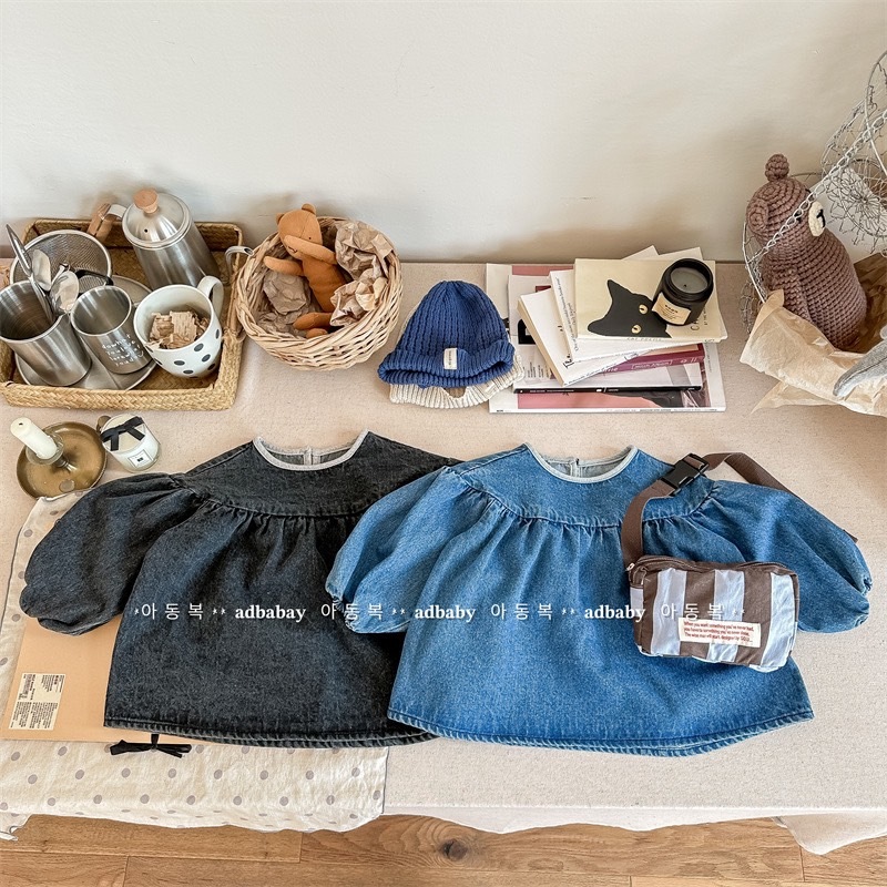 牛仔寬鬆燈籠袖上衣