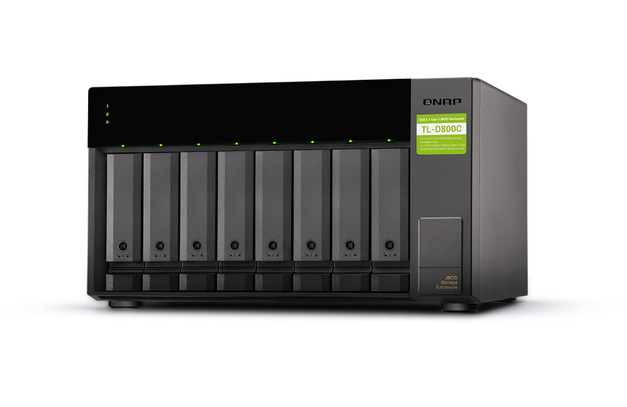 QNAP TL-D800C (USB) 8-Bay USB 3.2 Gen 2 Type-C 儲存擴充設備
