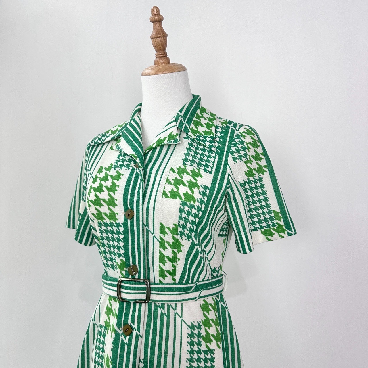 日本製清新綠色田園風連身裙