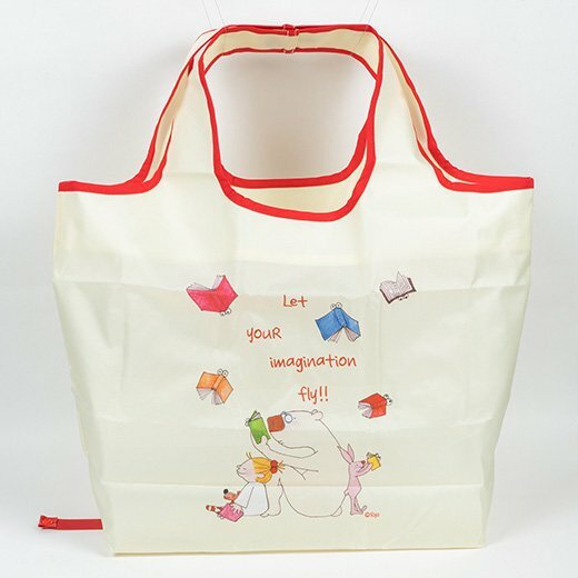 COCO醬－白色 帶底板環保提袋 大尺寸 購物袋｜ 日本Greeting Life