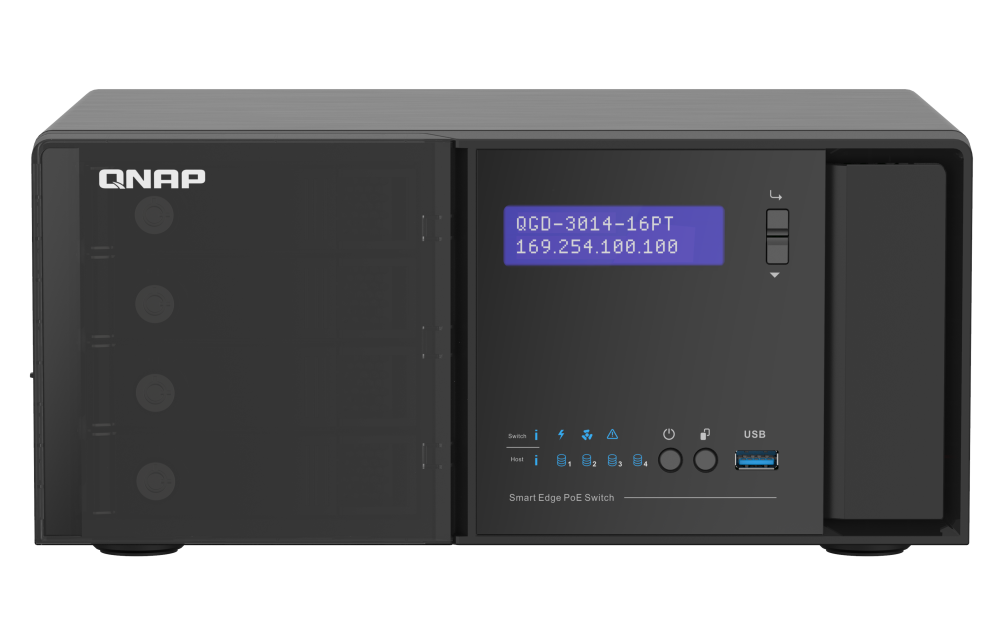 QNAP Guardian Series QGD-3014-16PT 桌上型智能終端 PoE 交換器