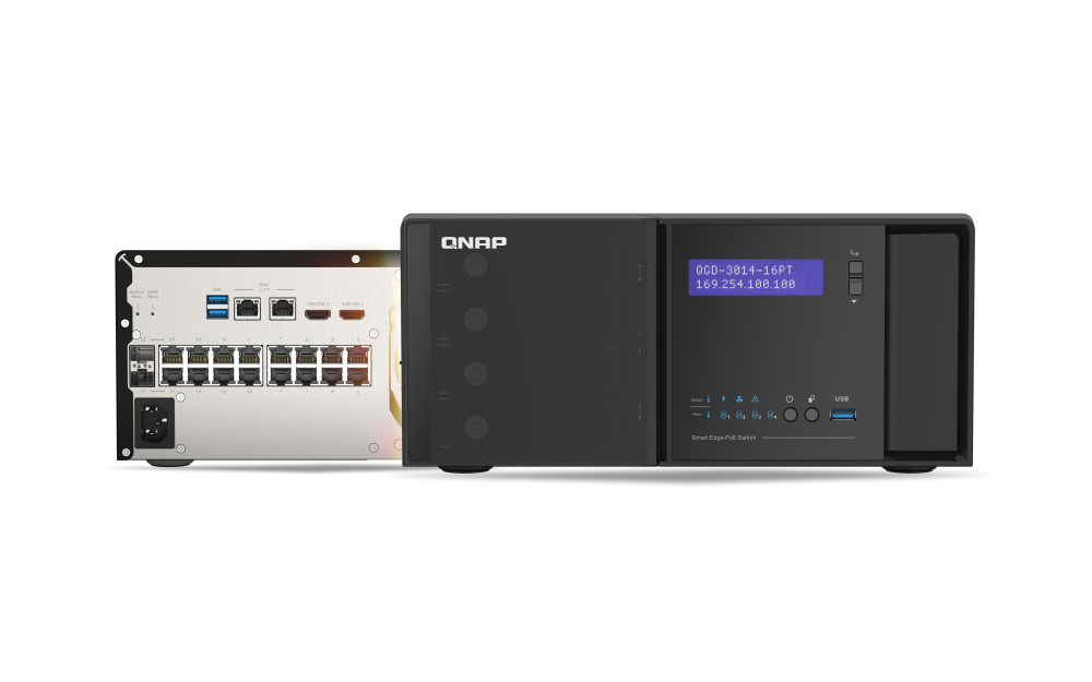 QNAP Guardian Series QGD-3014-16PT 桌上型智能終端 PoE 交換器