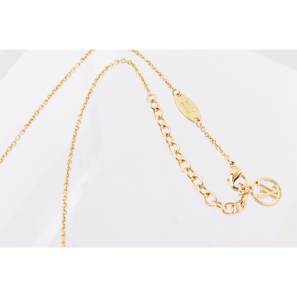 【Louis Vuitton / LV】LV Iconic 標誌及花卉琺瑯項鍊(淺粉色) M01215