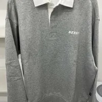 [S] NERDY RUGBY SWEATSHIRT (OVER FIT),GRAY, PNES23KC101906 (SN291)