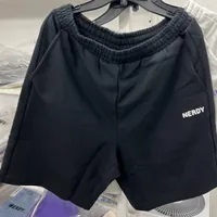 [S] NERDY STITCH LOGO HALF PANTS (NERDY ORIGIN FIT),BLACK, PNES23KH140106 [FINAL SALE] (SN293)