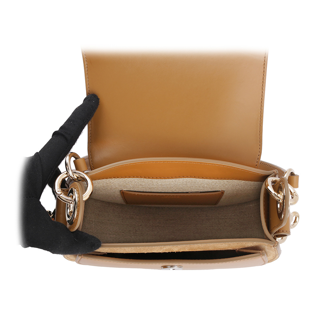 【CHLOE'】Tess Small Bag 小牛皮拼麂皮肩背/斜背二用包(陶棕色) CHC22SS153G31207