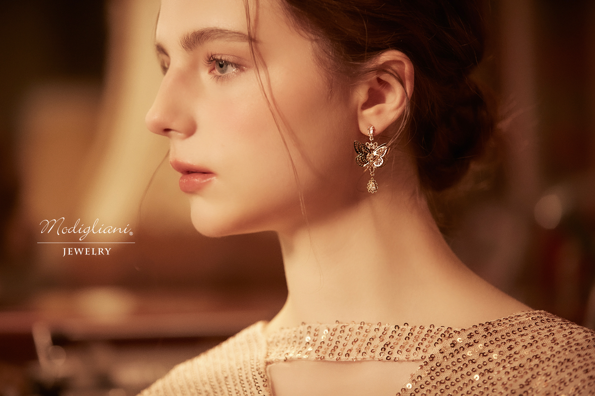 18KGP 蝶戀情愫耳環