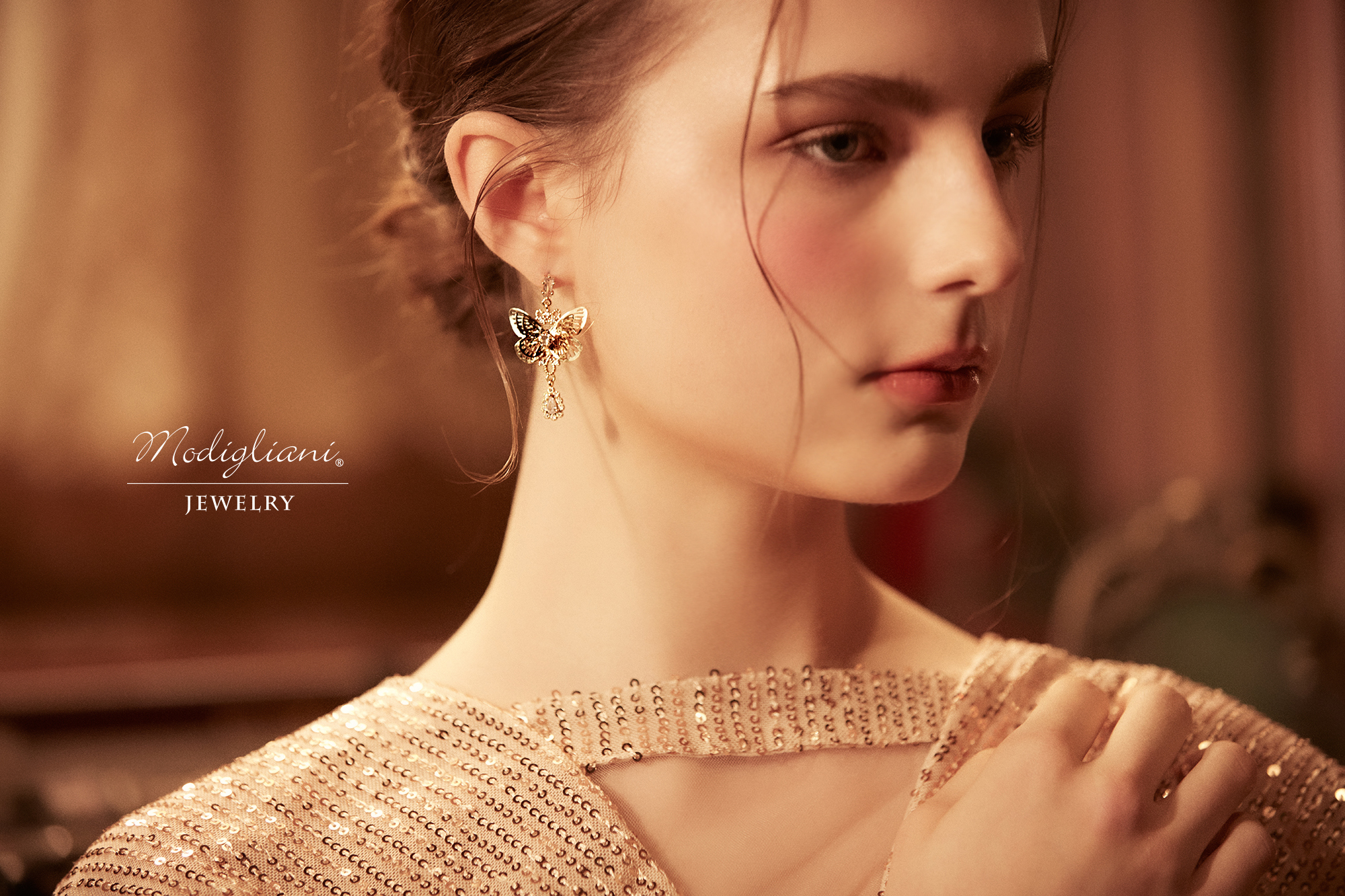 黃銅飾品,黃銅,耳環,蝴蝶,森林系,氣質,18K金,鋯石,精緻