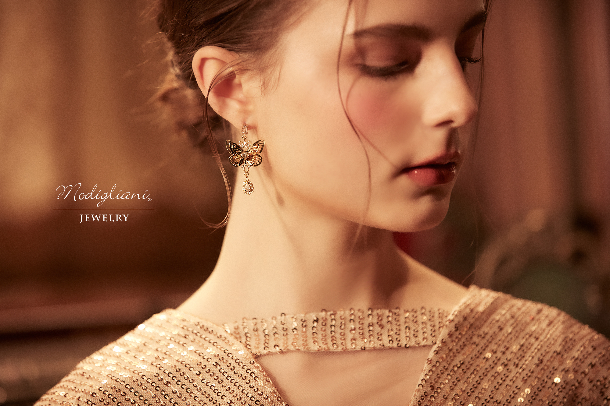 黃銅飾品,黃銅,耳環,蝴蝶,森林系,氣質,18K金,鋯石,精緻