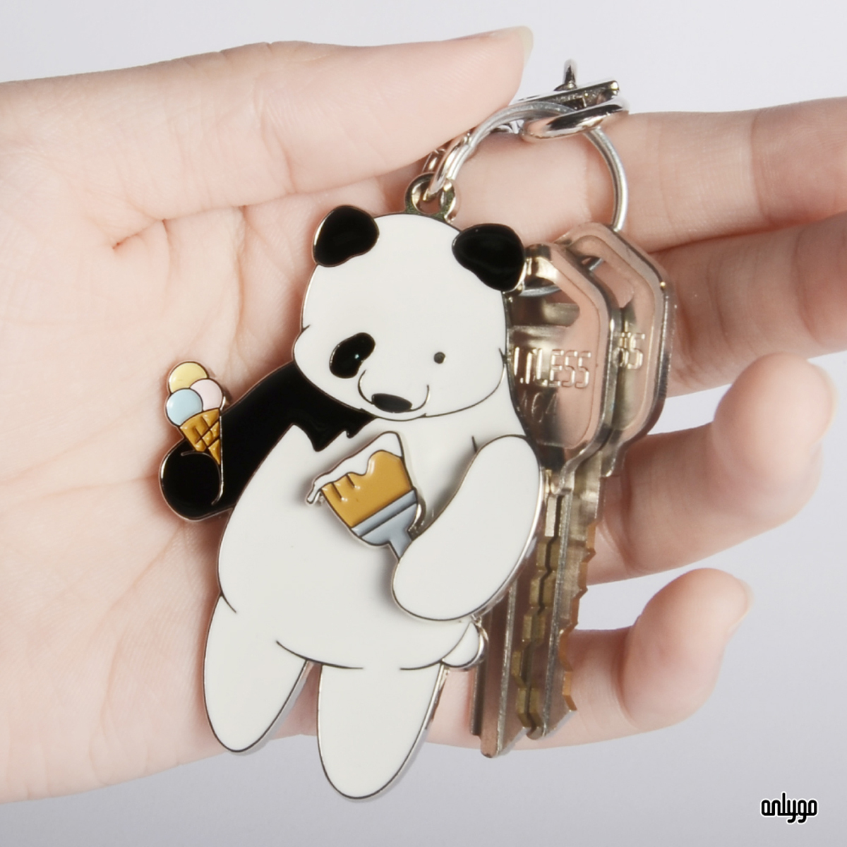 パンダアルバイトキーホルダー - シロクマ