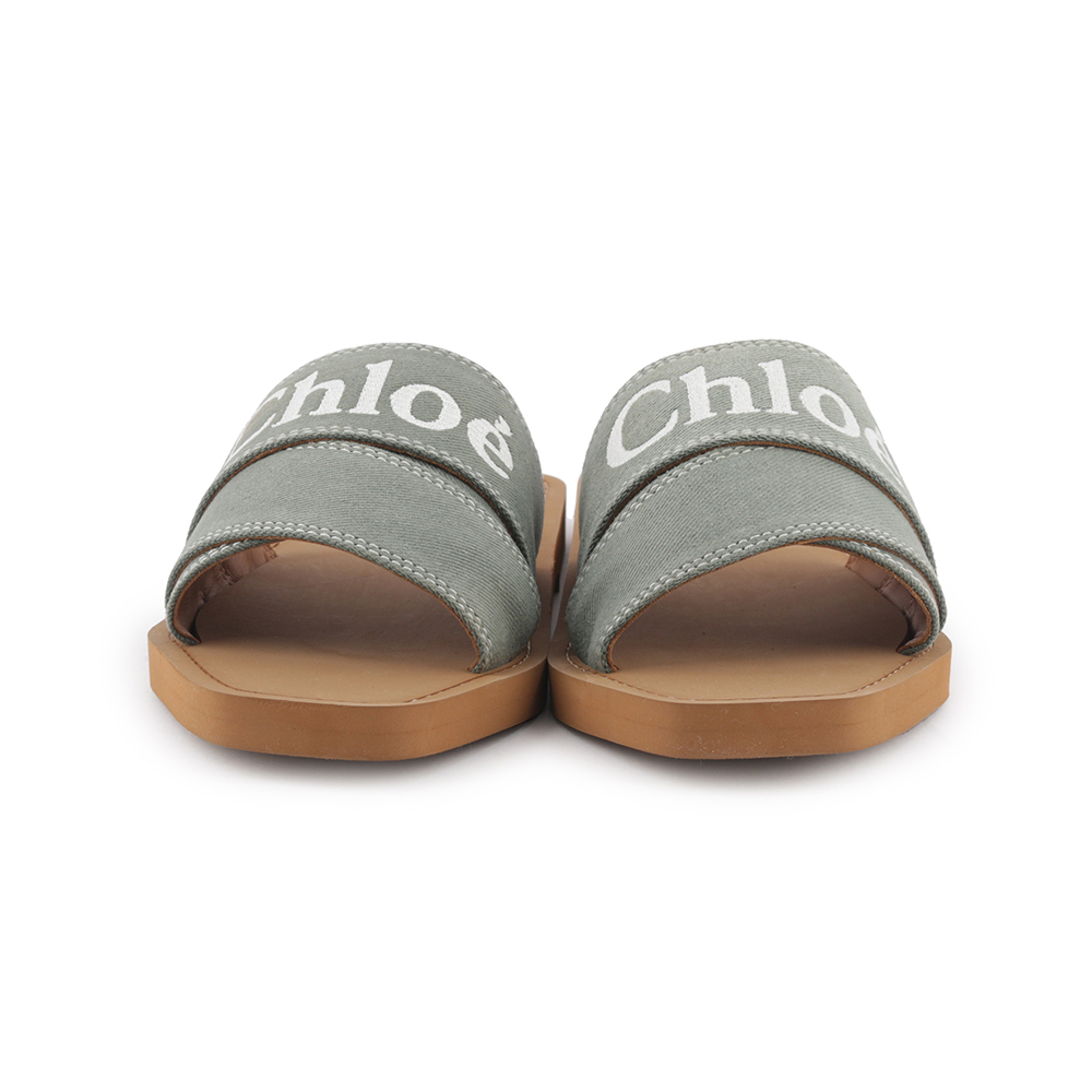 【Chloé】WOODY FLAT MULE 棉質牛仔平底拖鞋