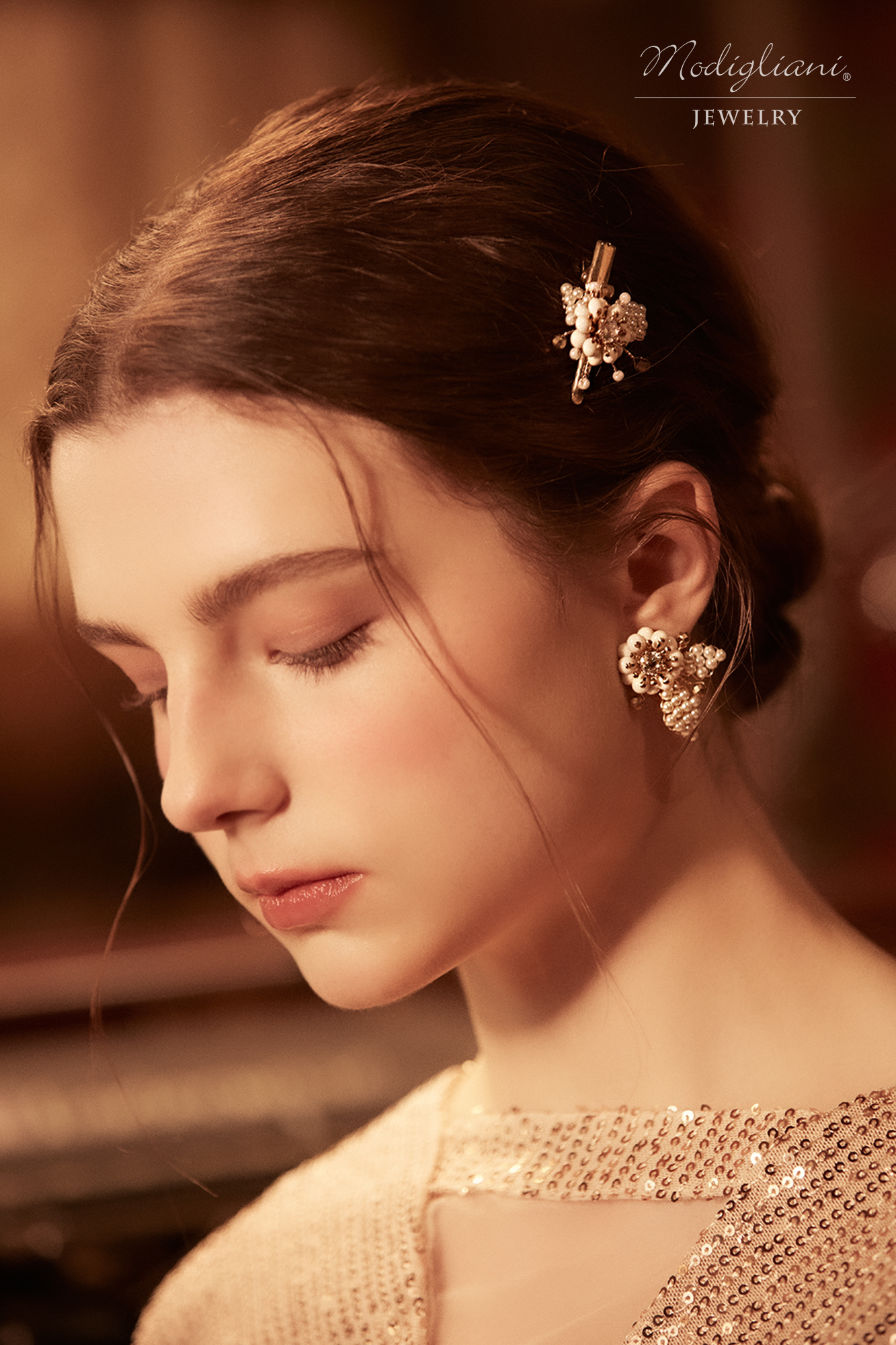 黃銅飾品,髮夾,飾品,黃銅,繁複,鋯石,施華洛世奇水晶珍珠,花草,氣質