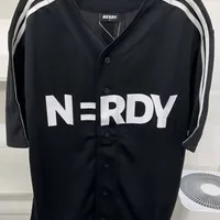 [S] NERDY ** BASEBALL TRACK JERSEY (NERDY ORIGIN FIT),BLACK , PNES23KA440105 (SN309)