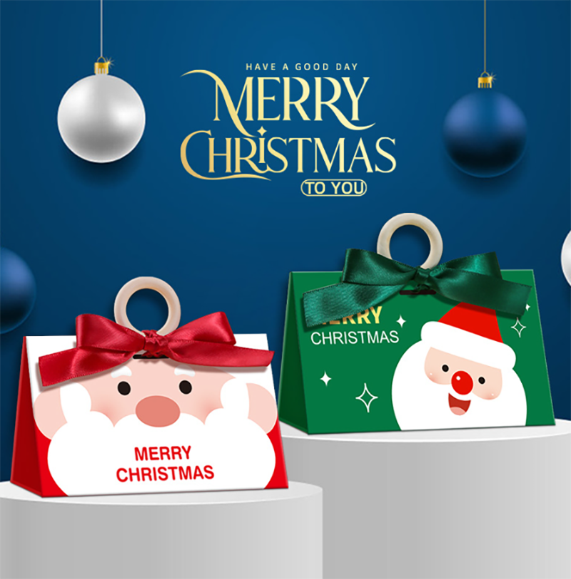 聖誕節絲帶木環平安夜包裝盒 S58