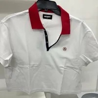 [S] NERDY X MONTANA W'S PIQUE POLO CROPPED S/S T-SHIRT (OVER FIT),WHITE, PNEU23KT330005 [FINAL SALE] (SN313)