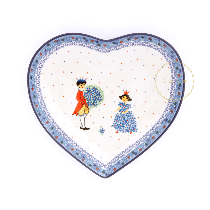 愛心平盤-大-22/23cm-藍公主與王子的相遇