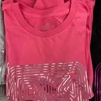[S] DKNY GEOMETRIC LETERRING LOGO PRINT T-SHIRT,PINK, B3360758-PNK [FINAL SALE] (SD658)