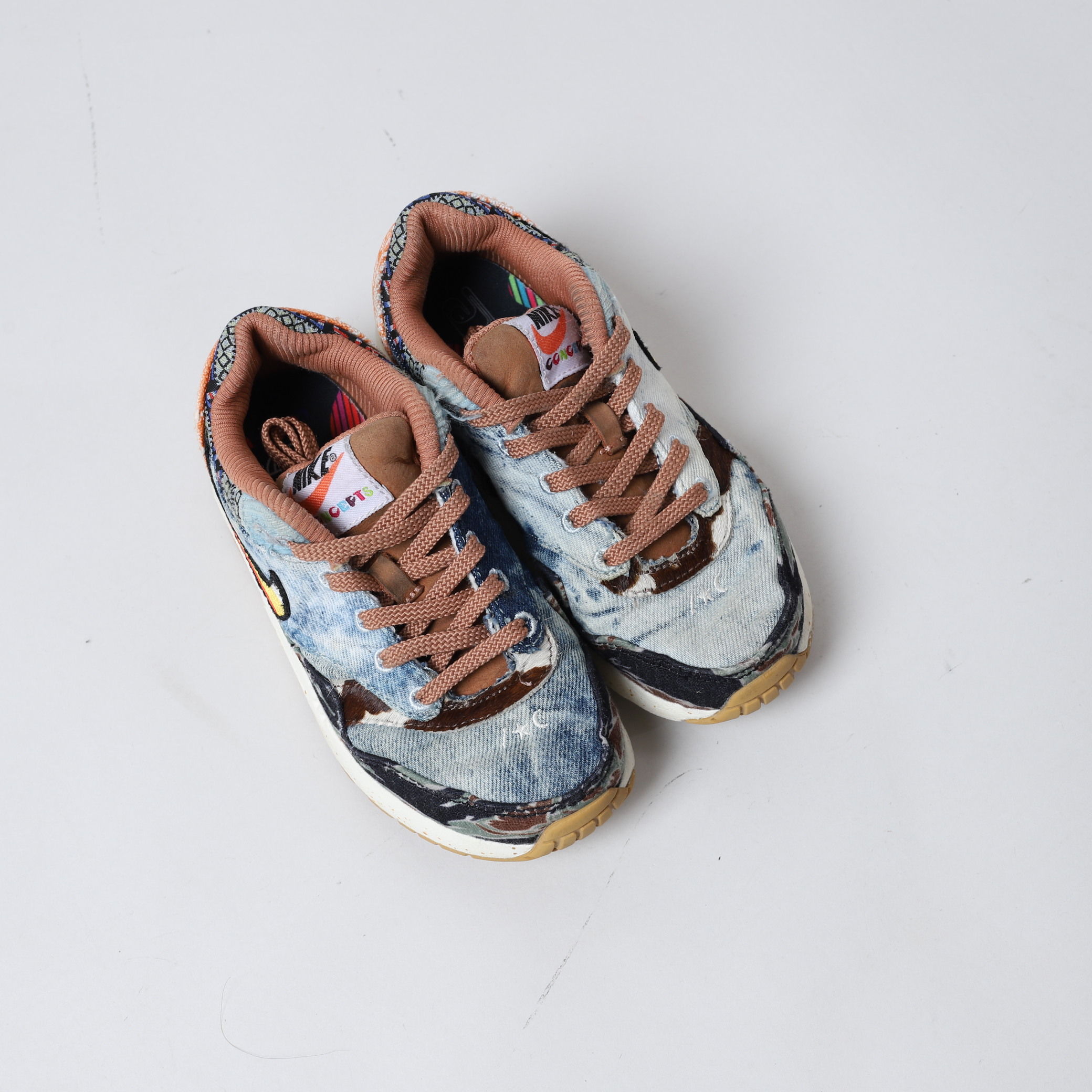 【二手12C/18CM】Nike 休閒鞋 Air Max 1 SP PS 中童 迷彩 格紋 虎紋 腰果花 牛仔 聯名 Concepts【DR2362-700】AM1