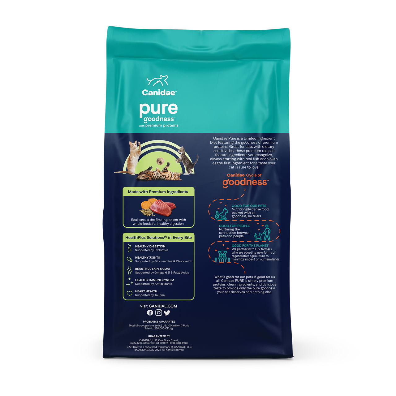 Canidae Grain Free Pure Dry Indoor Cats - Tuna Recipe 5lb/10lb