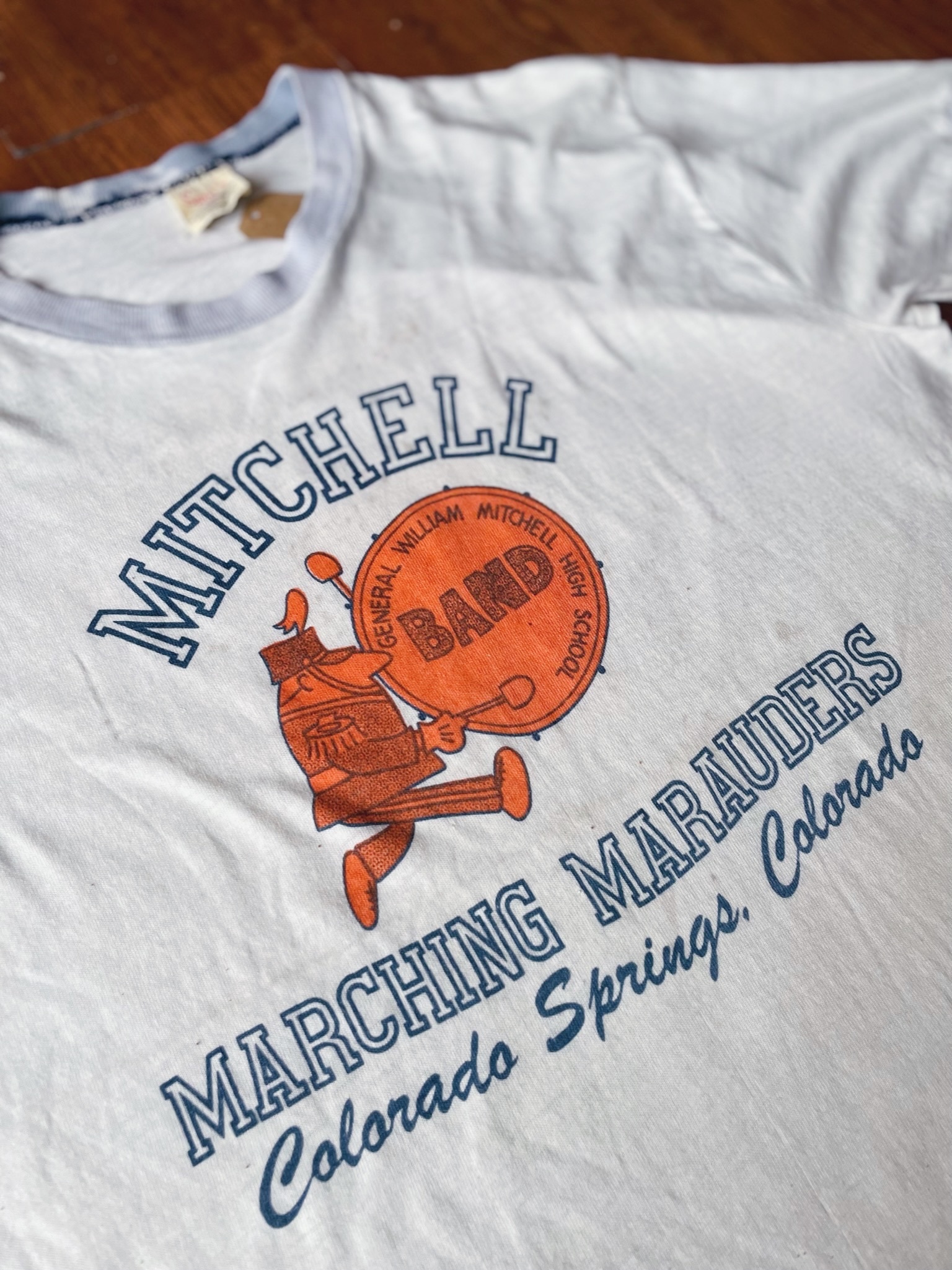 Vintage T-shirt / 古著Stedman公牛節軍樂隊滾邊短Ｔ