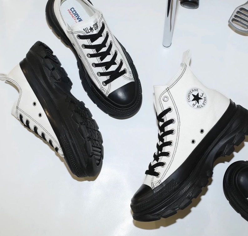 【Luxury】現貨特價 日本限定 100週年 Converse ALL STAR 100 TREKWAVE OX 高筒 焦糖底黑白桃紅藍米白厚底增高老爹鞋 react鞋墊