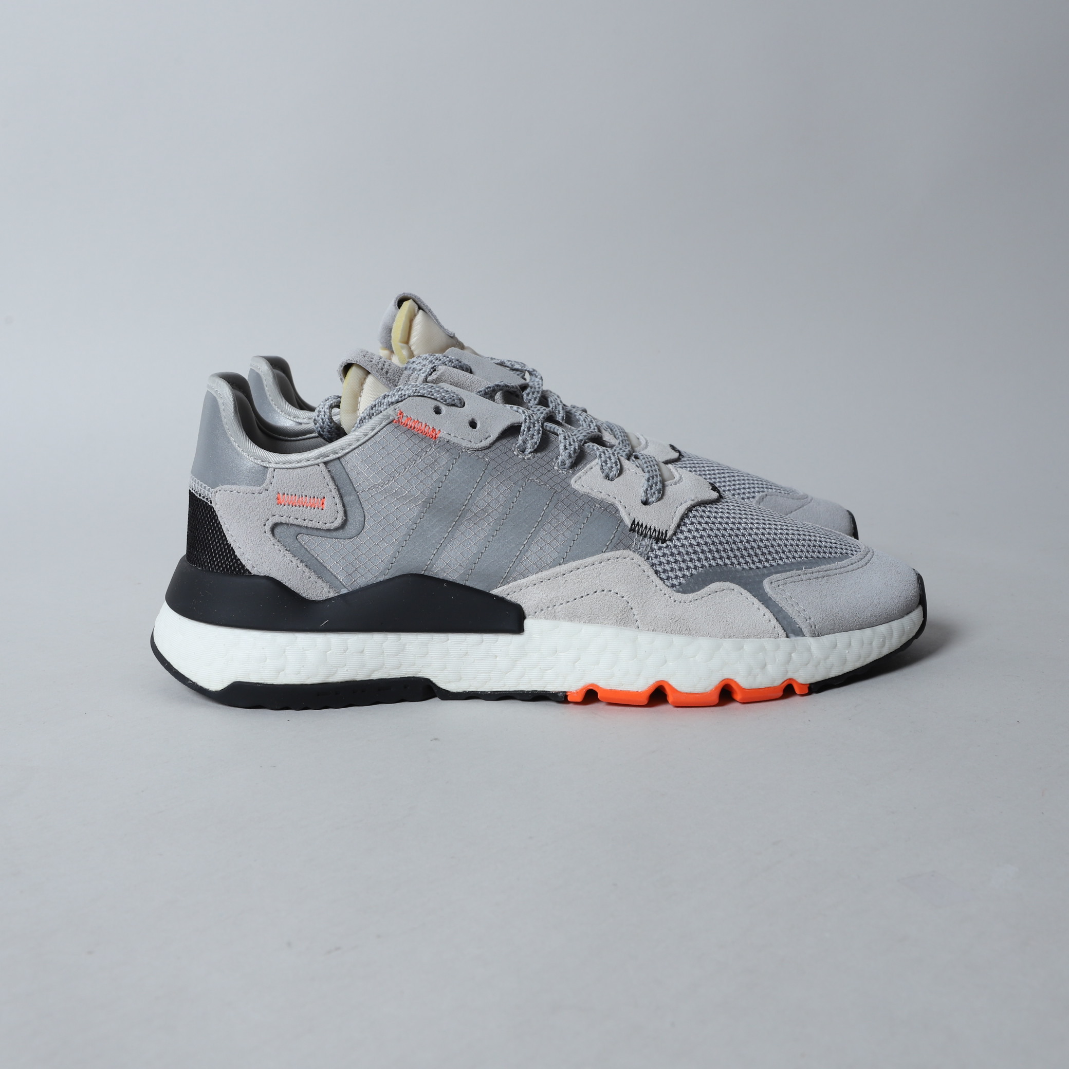 【二手 US11/29CM】ADIDAS NITE JOGGER 灰橘 Boost 反光 休閒鞋【DB3361】