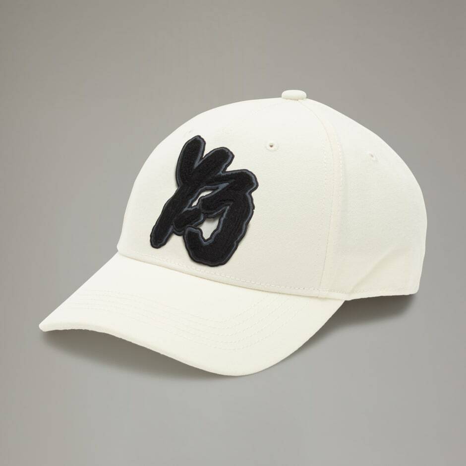 【 Y-3 CAP 刺繡草寫LOGO棒球帽 - 白 】