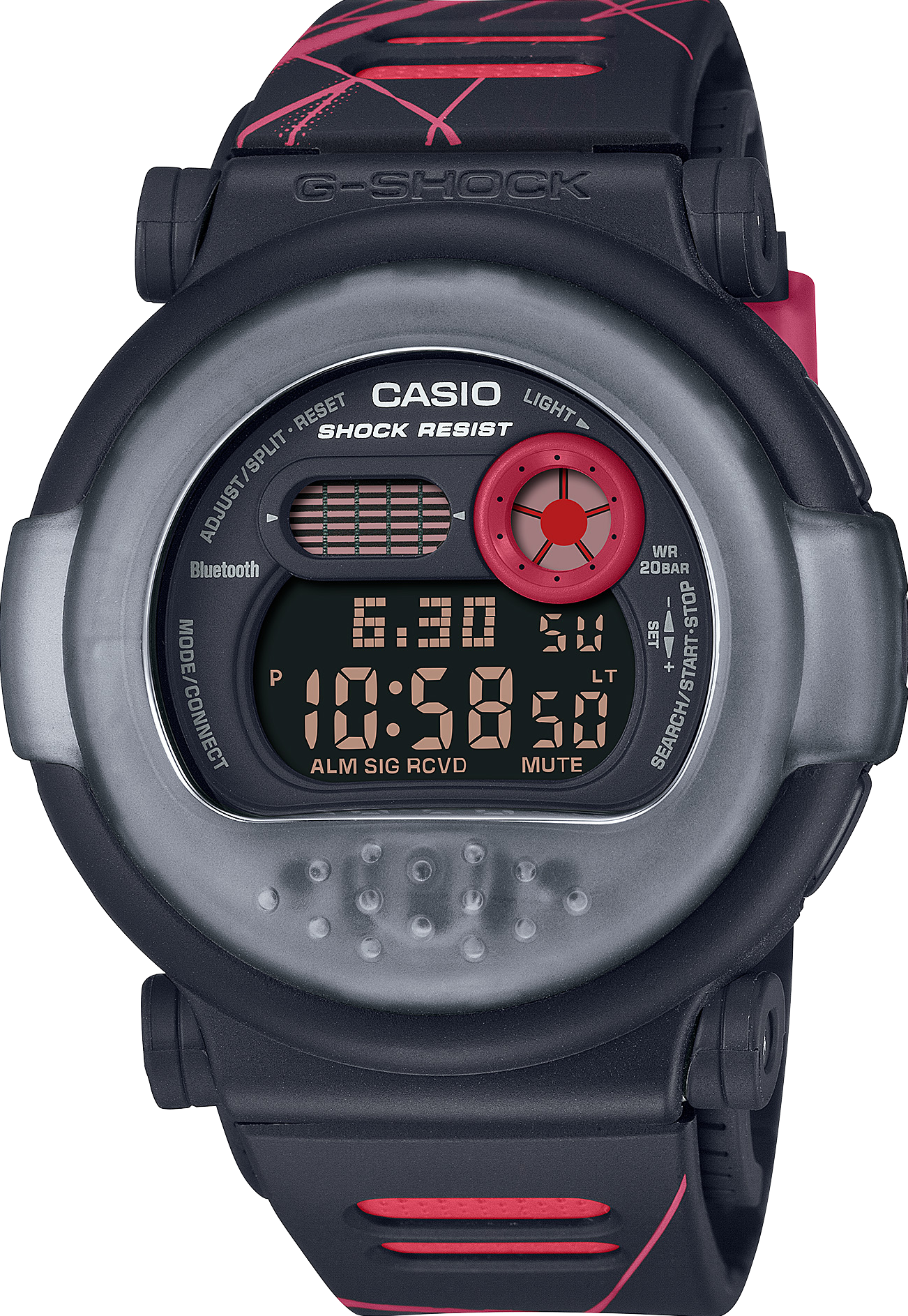 萬年鐘錶 - G-SHOCK 膠囊硬殼Capsule Tough 藍牙數位運動電子錶 G-B001MVA-1  錶徑 : 47mm