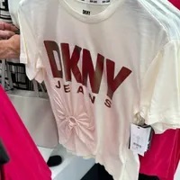 [S] DKNY O-RING LOGO TEE,PRISTINE, E3EKXSSA-PRN (SD664)