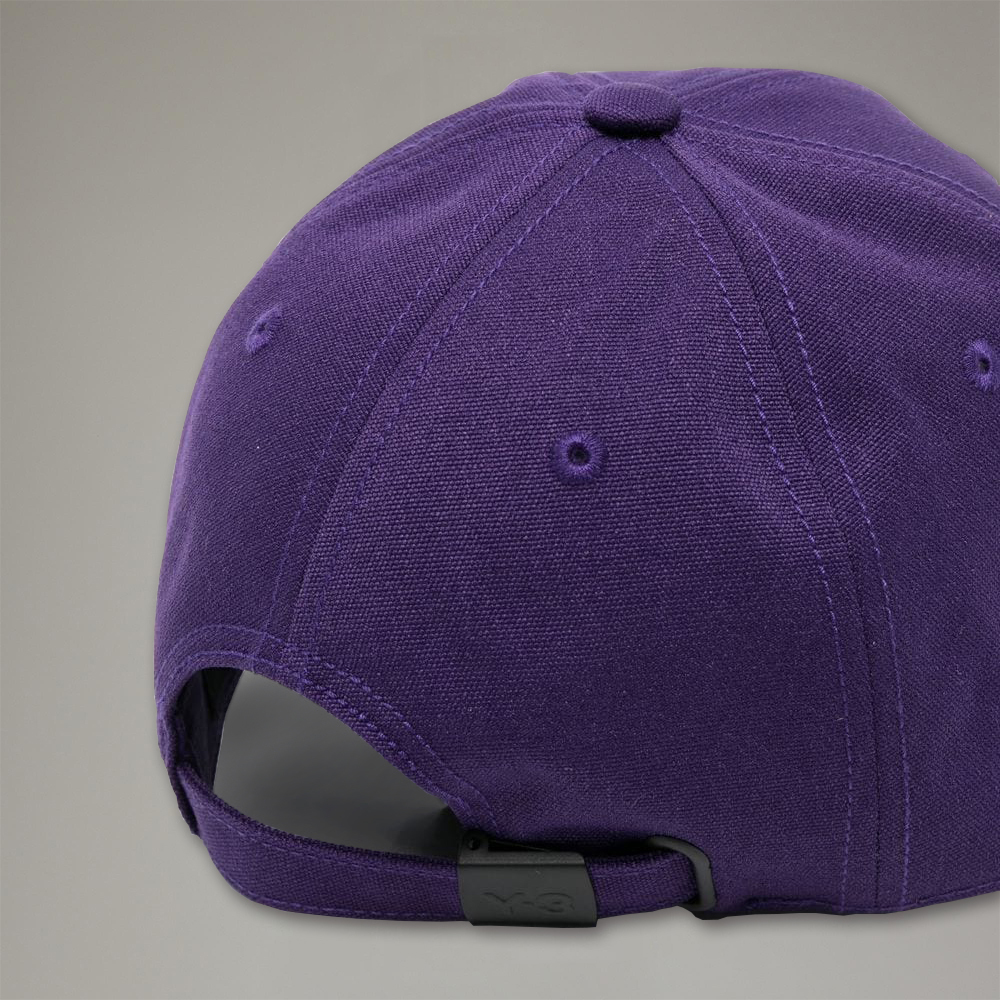 【 Y-3 CAP 刺繡草寫LOGO棒球帽 - 紫 】