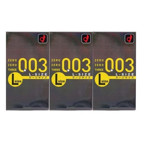 日版岡本 0.03 大碼58mm乳膠安全套（10片裝）三盒裝