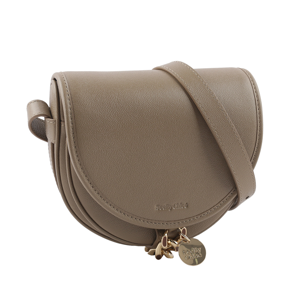 【SEE BY CHLOE】MARA BAG 牛皮小款斜背馬鞍包(灰色) CHS21WSB3938823W