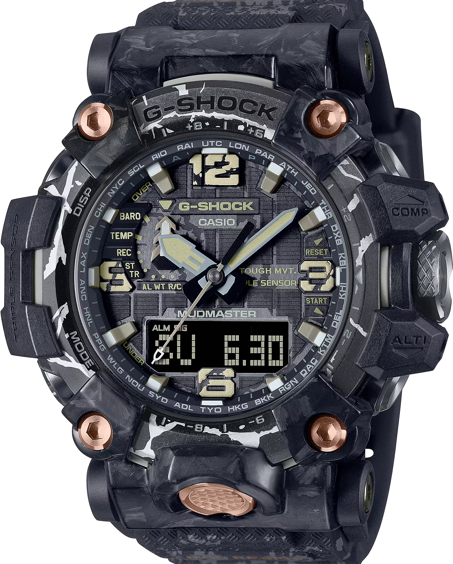 萬年鐘錶 - G-SHOCK   防塵泥電波太陽能三重感測器強悍運動電子錶 GWG-2000CR-1A 錶徑 : 54.4mm