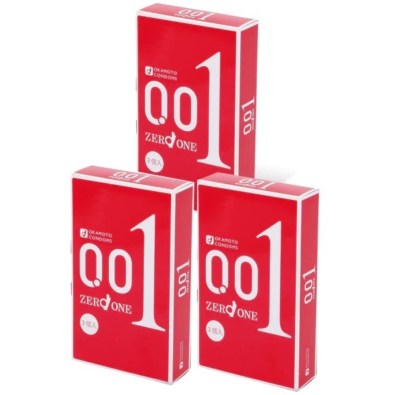 日版岡本 0.01 超薄PU安全套（3片裝）三盒裝