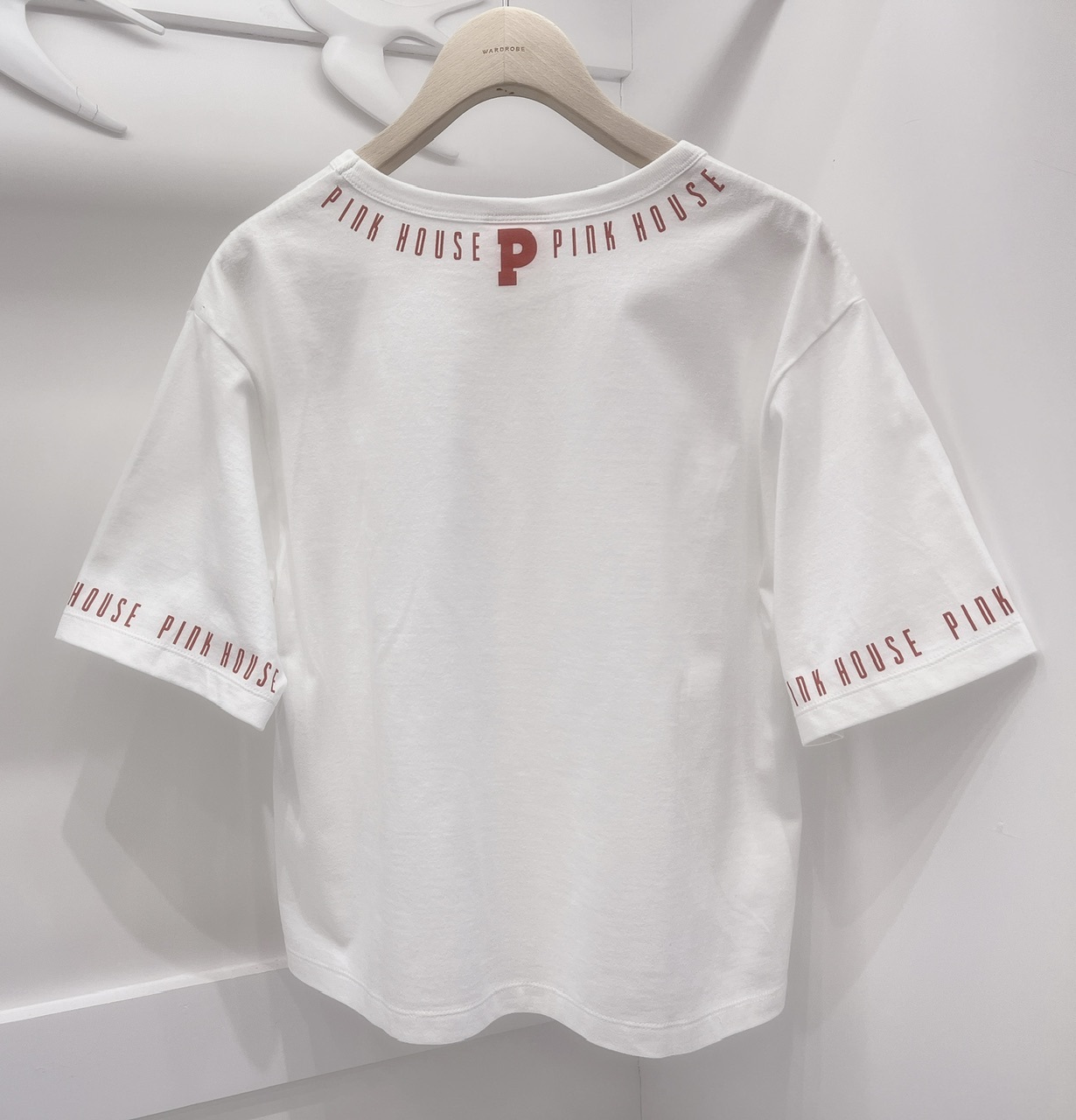 Pink house字母棉T